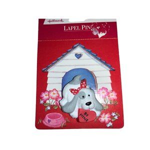 Hallmark Valentines Day Puppy Pin UNUSED Vintage